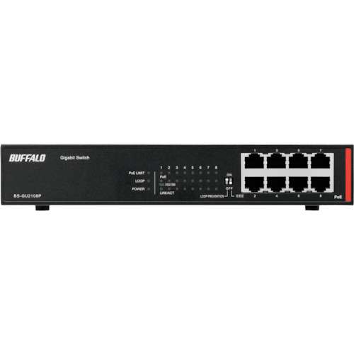 ＢＵＦＦＡＬＯ　法人向け　Ｇｉｇａ対応　Ｌａｙｅｒ２　アンマネージスイッチ　８ポート BS-GU2108P