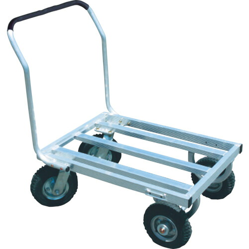 ＨＡＲＡＸ　アルミ製運搬車　愛菜号　２５０－４エアー入タイヤ２輪自在タイプ　積載面７５０×５３５ｍｍ CHJ-700