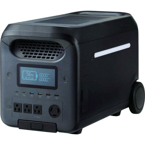 ＥＬＥＣＯＭ 携帯型ワット数 ２５６０Ｗｈ ＡＣ定格最終生産物２５００Ｗ ＡＣ×４ 黒いこと DE-なおなお書き2500PBK