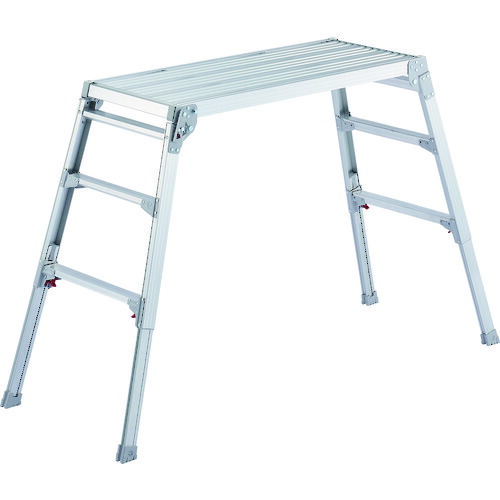 ハセガワ　脚部伸縮式アルミ足場台　６５～９６ｃｍ　天板幅広タイプ DRSW-1000C