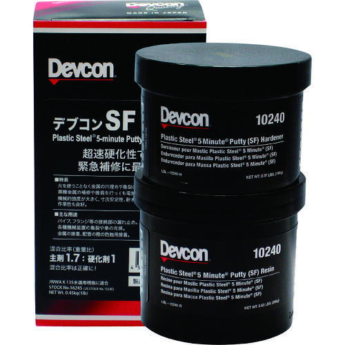 ＤＥＶＣＯＮ　ＳＦ　パテ状補修剤（超速硬化／鉄粉入り）　４５０ｇ DV10240