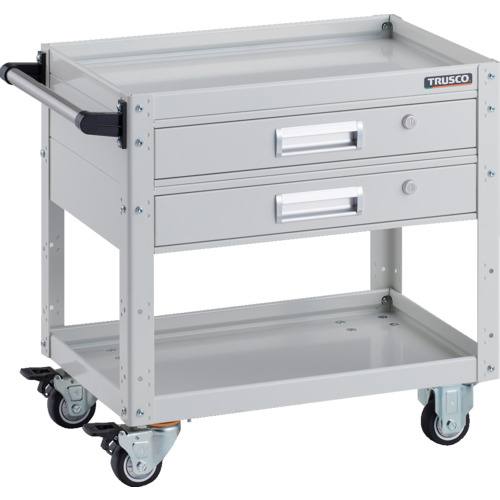 ＴＲＵＳＣＯ 手道具手押し車 鷲手押し車 ６００×４００×Ｈ６００ ２段引出付 ウレタン拷問台 白いこと EGW-662V2U-W