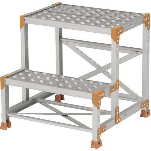 ＰｉＣａ　作業台　ＦＧＣ型　２段Ｗ６００×Ｄ４００×Ｈ６００　踏面縞板タイプ FGC-2660