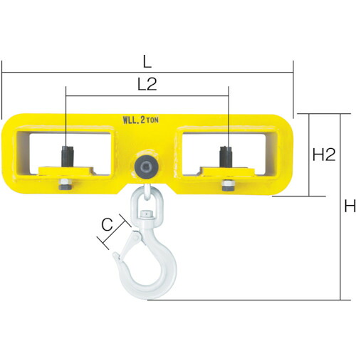 百貨店 フォークリフト用吊引っ掛かり 静電容量：２ｔｏｎ FLH2