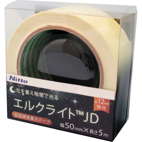 日東エルマテ 超高明快さ蓄光磁気テープ ＪＩＳ－ＪＤ級 ０．６粍×５０粍×５ｍ 緑であること NB-5005D