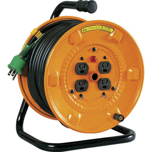 ＮＩＣＨＩＤＯ　電工ドラム　１００Ｖ　アース付　抜け止め式　３０ｍ NNP-E34N