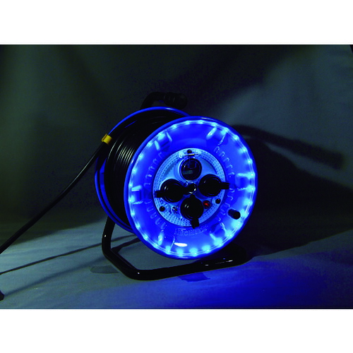 ＮＩＣＨＩＤＯ　電工ドラム　防雨型ＬＥＤラインドラム　青　漏電保護専用　３０ｍ NPWL-EB33-B