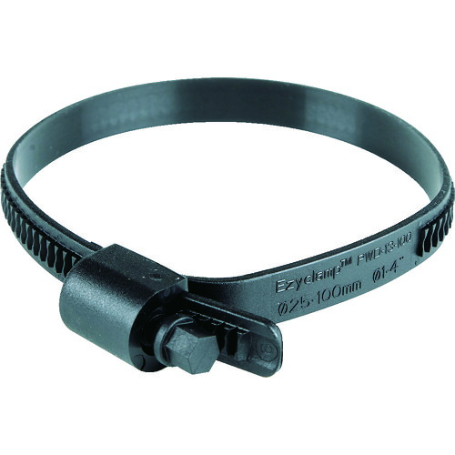 ＨＣＬ　樹脂製ホースバンド　Ｅｚｙｃｌａｍｐ　締付径２５．０～１００．０ｍｍ　対辺８．０ｍｍ　ナイロン６６ PWD-13-100-SC-PA66-BK