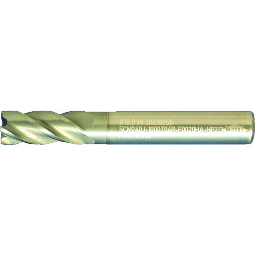 ＭＡＰＡＬ 超硬スクエアエンドミル ＯｐｔｉＭｉｌｌ－Ｕｎｉ－ＨＰＣ 不等分割・不等リード４枚刃 刃径２０ｍｍ 刃長４１ｍｍ 全長１０４ｍｍ シャンク径２０ｍｍ SCM240J-2000Z04R-F0040HA-HP213