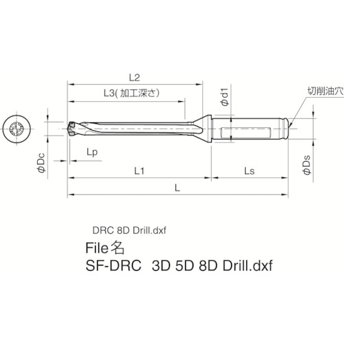 京セラ マジックドリル用ホルダ ＳＦ－ＤＲＣ 加工深さ８×ＤＣ SF12-DRC080M-8