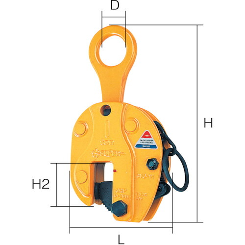 スーパー　タテ吊クランプ　ロックハンドル式　細目仕様　基本使用荷重１ｔ　クランプ範囲０～２５ｍｍ SVC1HN