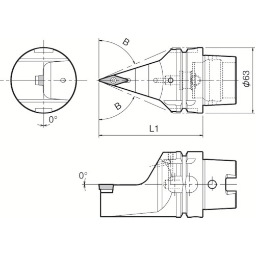 京セラ　複合加工機用旋削工具　外径・倣い加工用ホルダ　ＳＶＶＢ T63H-SVVBN-L16N