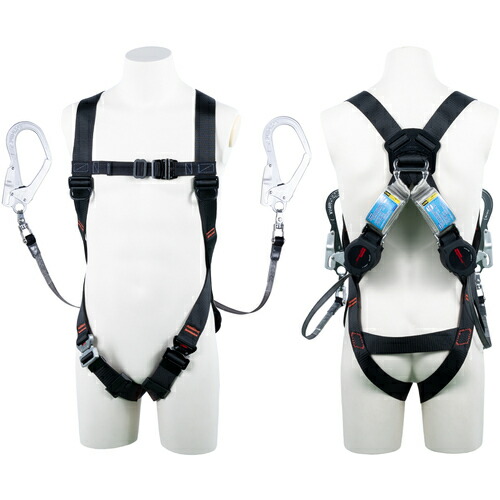 ＴＳＵＹＯＲＯＮ 点火装置馬具 ツインランヤード付き添い人 鍵を掛ける規則体系付き添い人巻取式ワン・ハンドリトラ 黒 Ｌ大きさ TH-510-2OH93SV-OT-BLK-L-2R23BX