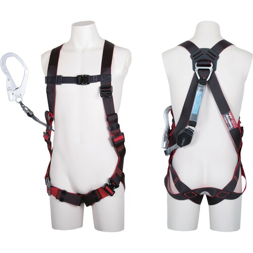 ＴＳＵＹＯＲＯＮ レヴォハーネス シングルランヤード付き添い人 鍵を掛ける規則体系付き添い人巻取式コルトリトラ 黒・赤 Ｍ大いさ TH508-CR93SV-OT-BKR-BK-M-R23BX DIY・工具-花・ガーデン・DIY-その他