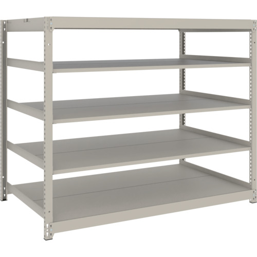 ＴＲＵＳＣＯ　スチールラック　薄板ラック（棚板分割タイプ、耐荷重１００Ｋｇ）１５００×５９５×Ｈ１２００　５段単体　ネオグレー UL4565(NG)
