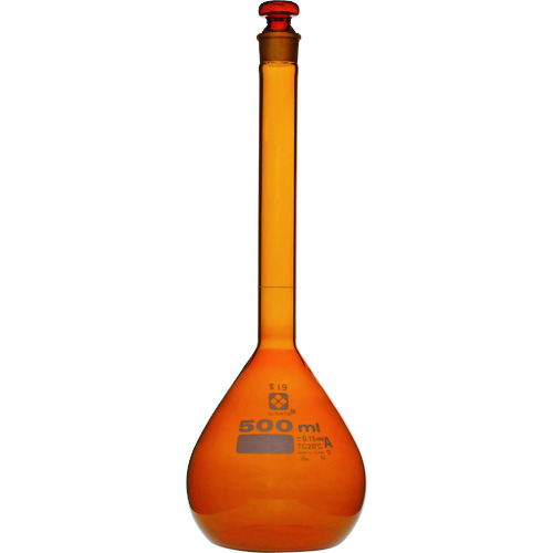 ＳＩＢＡＴＡ　メスフラスコ　スーパーグレード　茶褐色　５００ｍＬ 020070-500