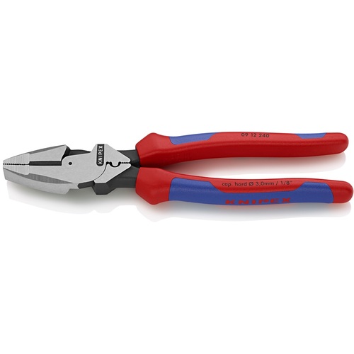 ＫＮＩＰＥＸ　架線工事用強力ペンチ　圧着付き　コンフォートハンドル 0912-240