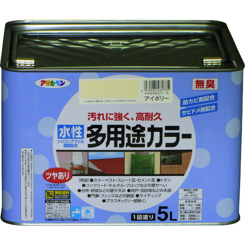 アサヒペン　水性多用途カラー５Ｌ　アイボリー 461735