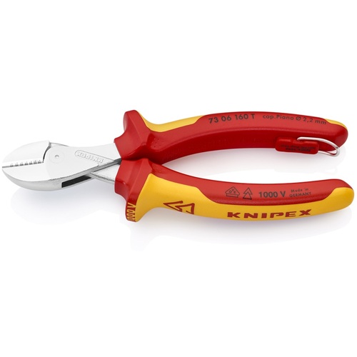 ＫＮＩＰＥＸ　絶縁コンパクトニッパー　Ｘ－ＣＵＴ　１０００Ｖ絶縁落下防止ハンドル 7306-160TBK