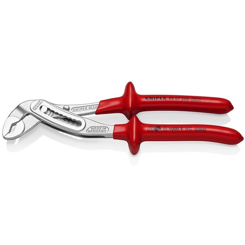 ＫＮＩＰＥＸ １０００Ｖ縁切りウォーターポンププライヤー アリゲーター ディップコートハンドル ２５０粍 8807-250