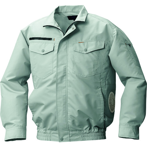 空調服　綿・ポリ混紡横ファン空調服［［Ｒ上］］　ウェアのみ　モスグリーン　Ｌ KU92030-C07-S3