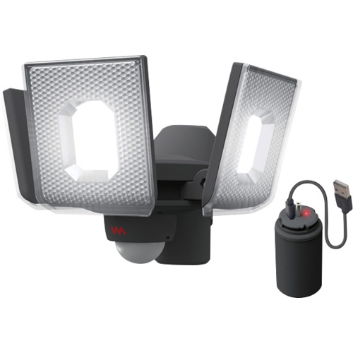 ｍｕｓａｓｈｉ　５Ｗ×３灯スライド型　ＬＥＤ充電式センサーライト LED-RC830
