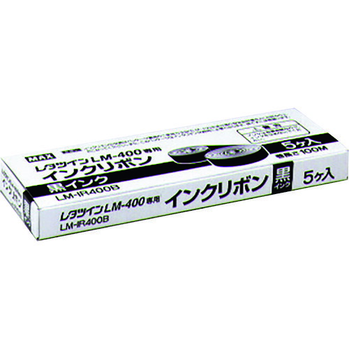ＭＡＸ　レタツイン　ＬＭ－４００シリーズ用インクリボン黒　ＬＭ－ＩＲ４００Ｂ　１００ｍ×５巻入 LM-IR400B