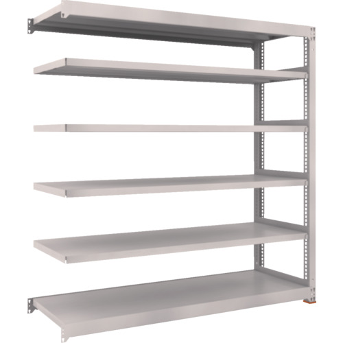 ＴＲＵＳＣＯ　スチールラック　Ｍ５型中量棚　１８００Ｘ５７１ＸＨ２４００　６段　連結　免震樹脂ベース付　ネオグレー　ネオグレー M5-8666BSFC(NG)