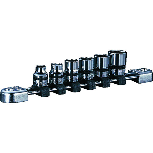 ｎｅｐｒｏｓ　９．５ｓｑ．ソケットセット（６コ組）　差込数９．５ｍｍ　ソケット内容３／８、７／１６、１／２、９／１６、５／８、１１／１６インチ NTB306BA