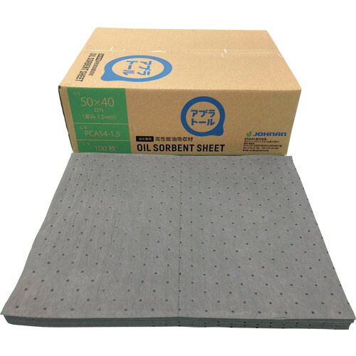 ＪＯＨＮＡＮ　油吸収材　アブラトール　シート　５０×４０×０．１５ｃｍ　１００枚入（油水兼用） PCA54-1.5