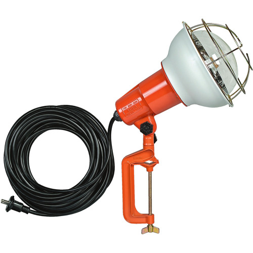 ハタヤ 防雨型やり方灯 リフレクターランプ３００Ｗ １００Ｖ電話線１０ｍ バイス付 RE-310