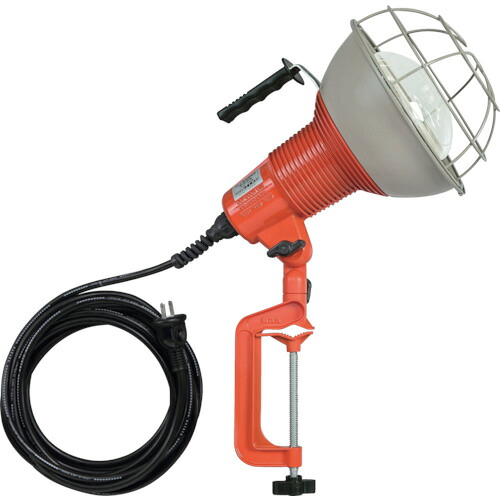 ハタヤ 防雨型作業灯 リフレクターランプ３００Ｗ １００Ｖ電線５ｍ バイス付 RG-305
