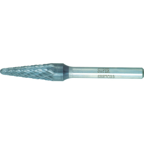 スーパー　スーパー超硬バー　重切削用　ロー付タイプ　テーパー型　刃径：９．５ｍｍ　軸径：６．０ｍｍ SBH7C03