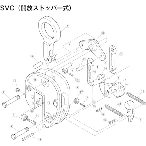 スーパー　立吊クランプ（ＳＶＣ）用組立リンクセット SVL2