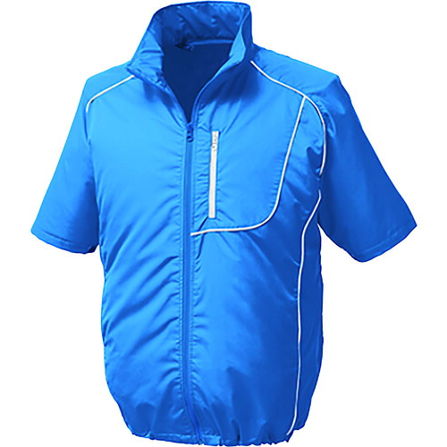 空調服 ポリ製半袖ウエアのみ ブルー Ｍ KU91720-C04-S2