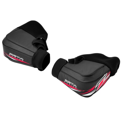 ジータレーシング(ZETA RACING) ハンドウォーマー ブラック/レッド ZETAハンドガード専用設計 防風 防寒 PVCターポリン 水洗い可能 D8374