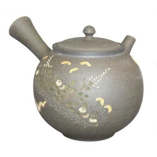 青峰 焼締月兎秋草 ささめ茶こし 340ml セ0308