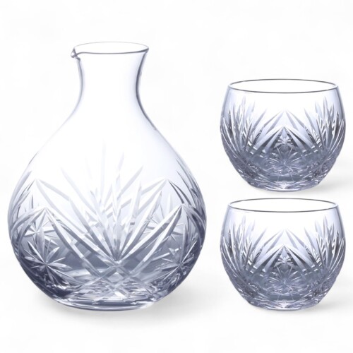 J-kitchens 水影 切子 グラス カップ 日本酒 酒器 (徳利 1 盃 2 セット) ベーシック Current Model