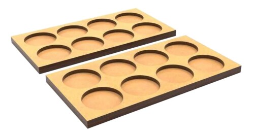 グリーンスタッフワールド MDF ムーブメント トレイ 28.5mm 4x2 - スカーミッシュ ライン (2枚入) 展示ベース GSWD-12630画像