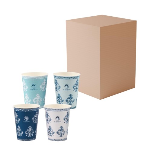 サンナップ 日本製 紙コップ 2500個入(100個×25パック) 275ml 9oz 使い捨て クルビッツ シーンに応じて柄を選べるスカンジナビアンパターンコレクション 内面ポリエチレンラミネート加工 保