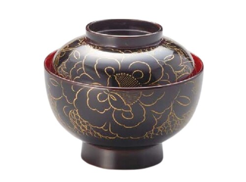 J-kitchens お椀 金牡丹 雑煮椀 黒内朱 （1客) 13cm 漆塗り 手塗り 日本製 13,256円