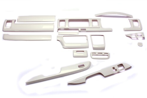 LANBO オリジナル インテリアパネル 15 ピース セット トヨタ ハイエース レジアス エース 200系 標準車 ナロー車 4型 ホワイト パール クリスタル シャイン 070 ドレスアップ カスタムパーツ