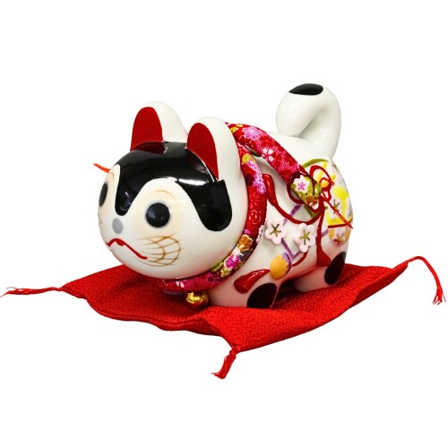 磁器製 こま犬貯金箱 小