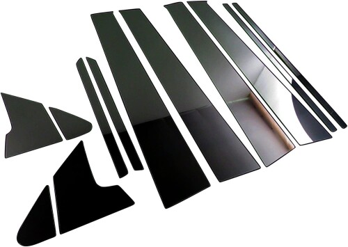 BRIGHTZ ワゴンRスティングレー MH34S MH44S 超鏡面ステンレスブラックメッキピラーパネル バイザー無用 12PC MH MH34 MH44 H34 H44 34 44 ワゴン R アール アウル スティングレー スティングレィー ス