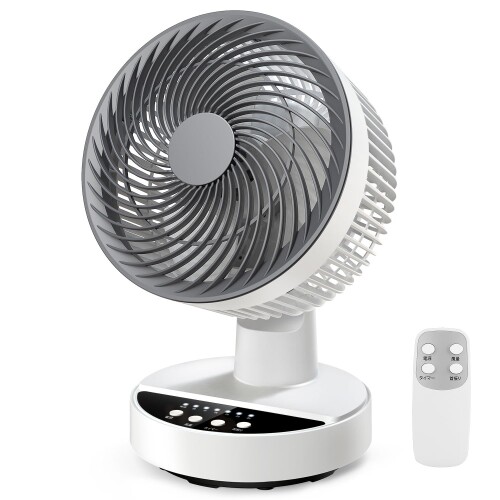 扇風機 サーキュレーター卓上扇風機 静音 さーきゅれーたー パワフル送風 DCモーター 25畳 リビングせんぷうき 4段階風量調節 上下左右 首振り 1-7時間タイマー機能付き コンパクト リモ