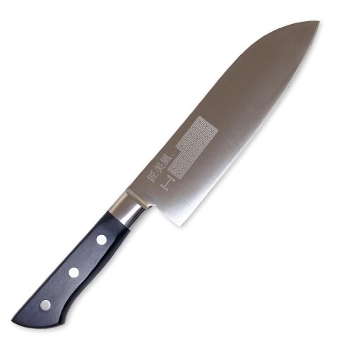 J-kitchens 一人暮らし 包丁 日本製 三徳包丁 関の刃物 透かし彫り 紗綾紋 其の１ 170mm モリブデン 鋼 AUS-8 三徳 Japanese knife 江戸小紋 700
