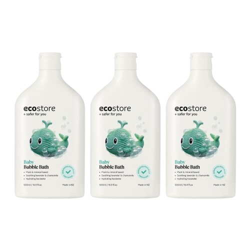 ecostore(エコストア) バブルバス 500mL 3本キット 泡風呂 ベビー 赤ちゃん用 入浴料 泡 お風呂 オーガニックカモミール配合 肌にやさしい 合成香料不使用