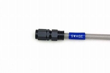スウェッジライン イージーオーダーブレーキホース アルミ(ブラック) クリアホース 825mm BAK-1010M-0825