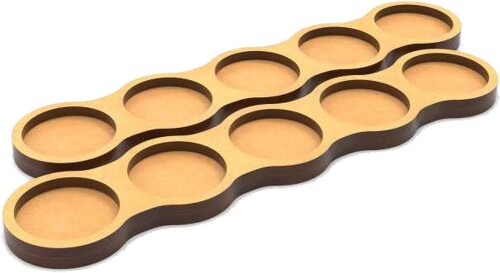 グリーンスタッフワールド MDFムーブメントトレイ - 丸型ベース用 25mm 5x1 (2枚入) 展示ベース GSWD-12573画像