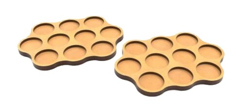 グリーンスタッフワールド MDF ムーブメントトレイ - 丸型スカーミッシュ 25mm 3x4x3 (2枚入) 展示ベース GSWD-12580画像